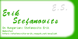 erik stefanovits business card